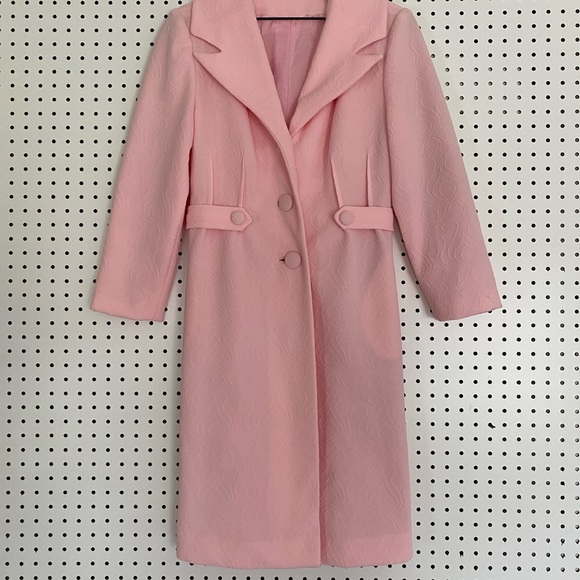 50’s 60’s 70’s Vintage Baby Pink Long Jacket - Picture 4 of 11
